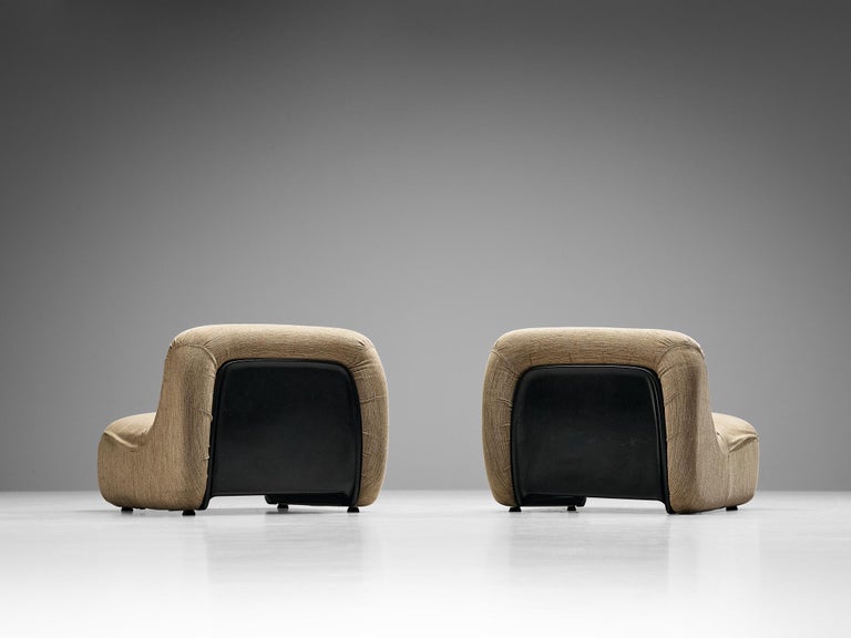 Diego Mattu for 1P Pair of 'Malù' Lounge Chairs in Beige Upholstery