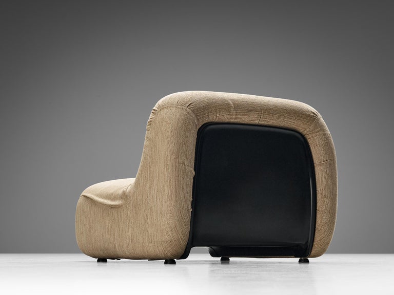 Diego Mattu for 1P Pair of 'Malù' Lounge Chairs in Beige Upholstery