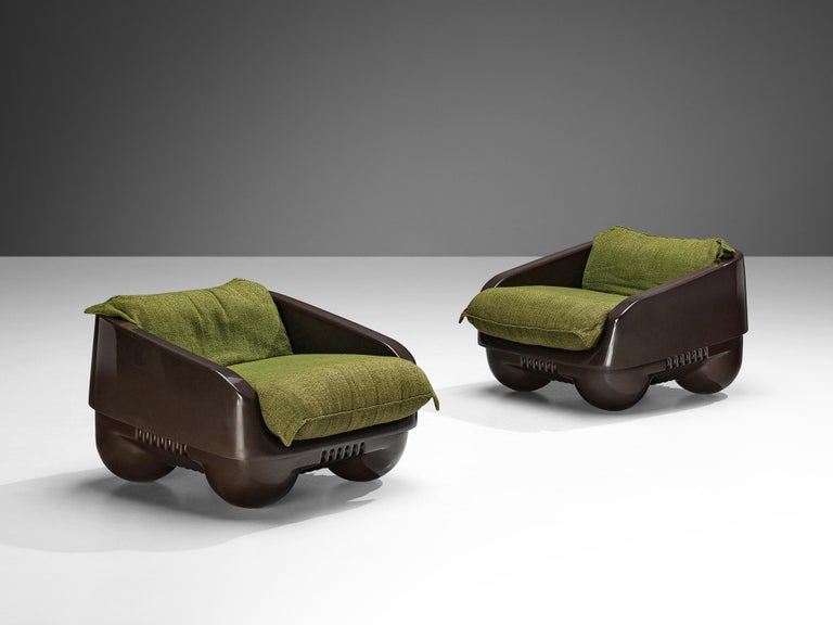 De Pas, D’Urbino & Lomazzi for Ampaglas Pair of 'Shaula' Lounge Chairs