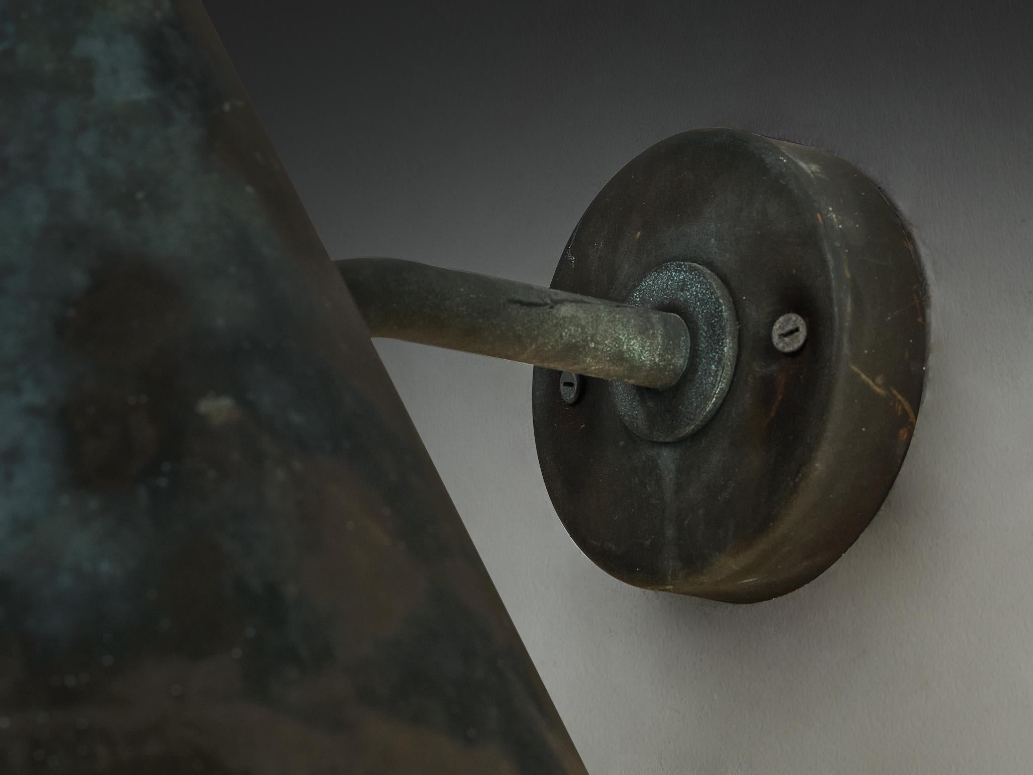 Hans-Agne Jakobsson 'Tratten' Wall Light in Patinated Copper