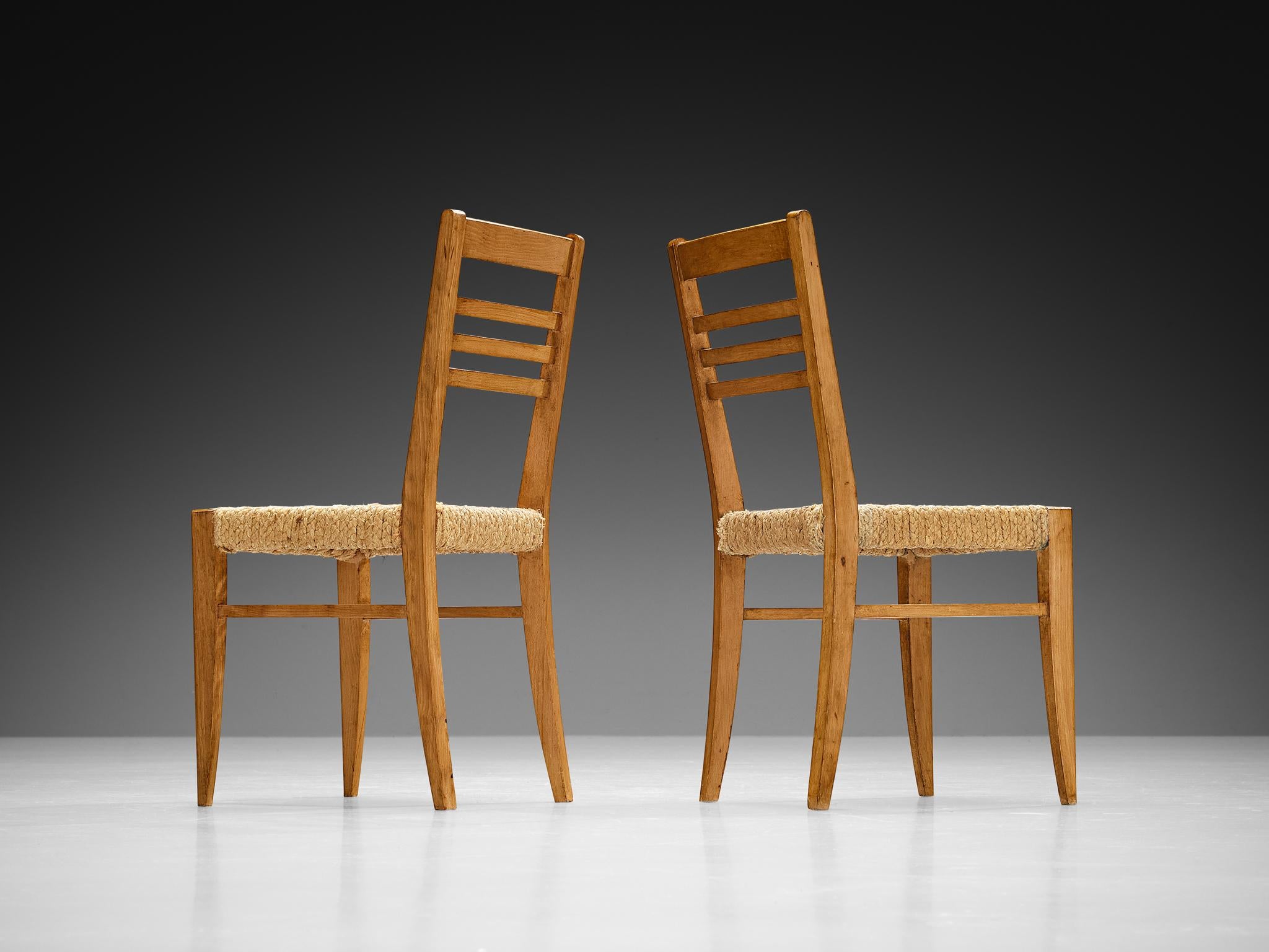 Adrien Audoux & Frida Minet Set of Ten Dining Chairs in Braided Hemp