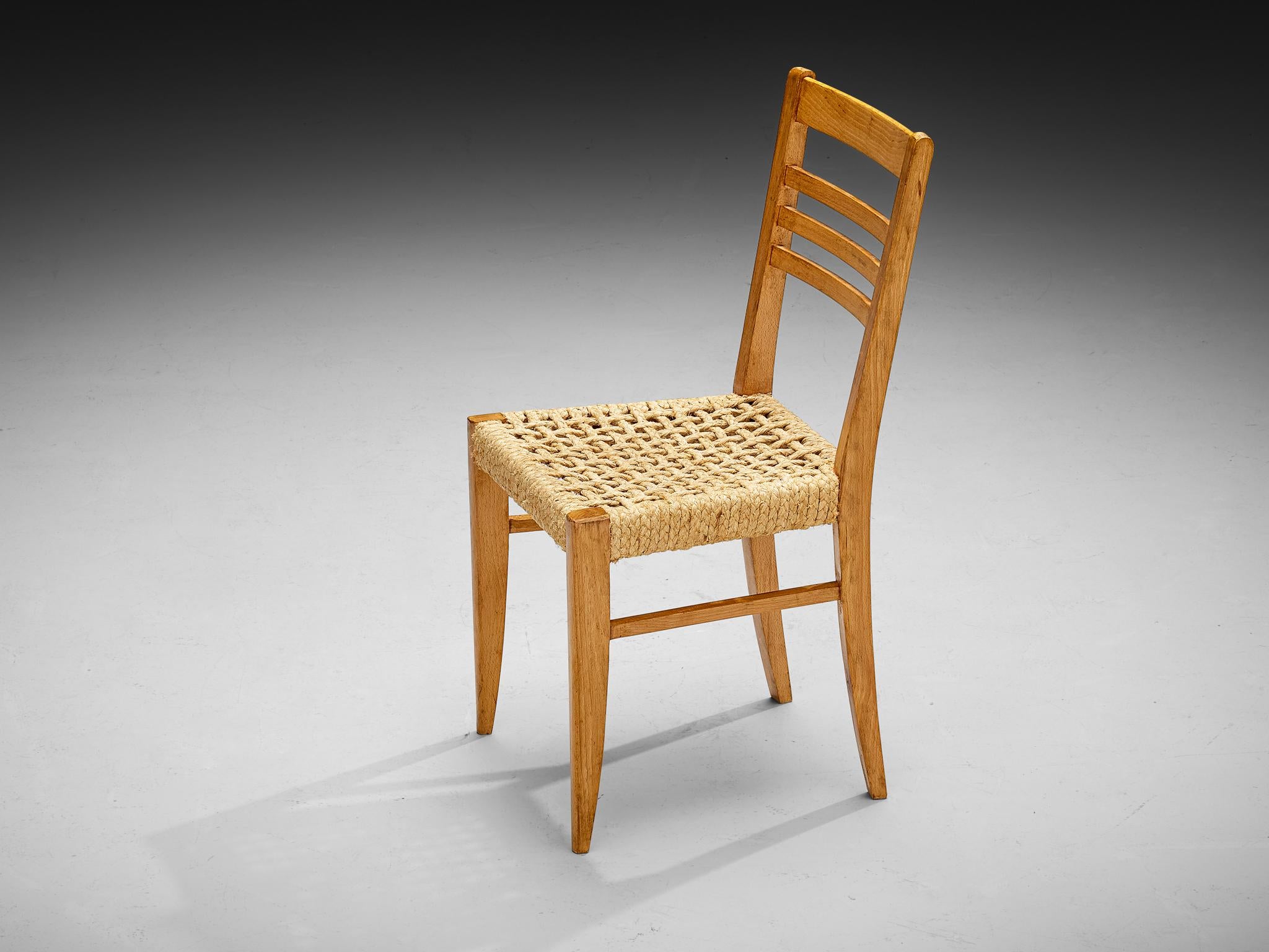 Adrien Audoux & Frida Minet Set of Ten Dining Chairs in Braided Hemp