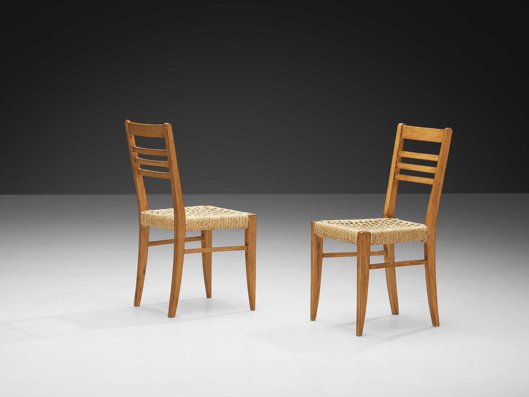 Adrien Audoux & Frida Minet Set of Ten Dining Chairs in Braided Hemp