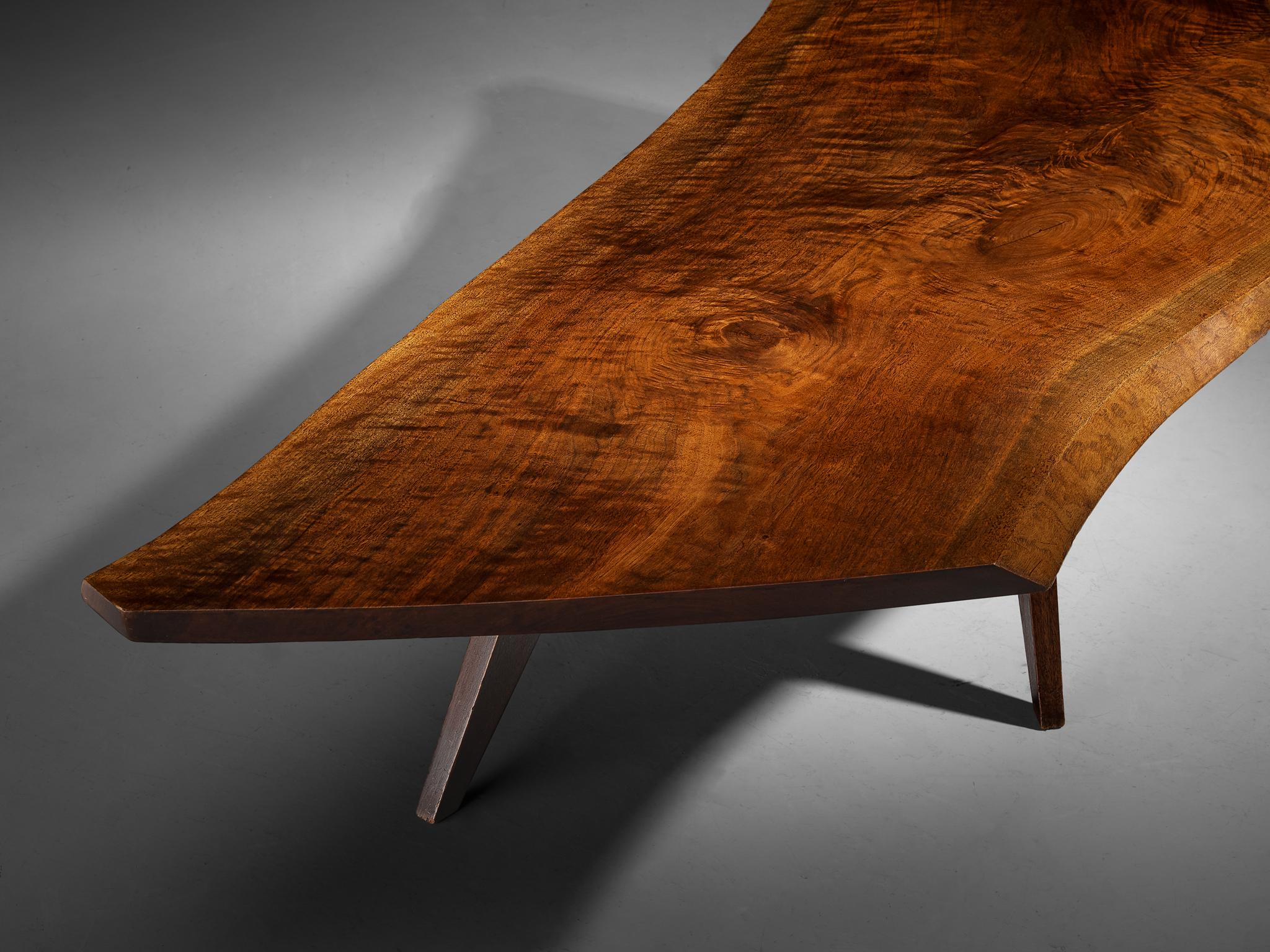 George Nakashima Free Edge 'Slab' Coffee Table in Walnut