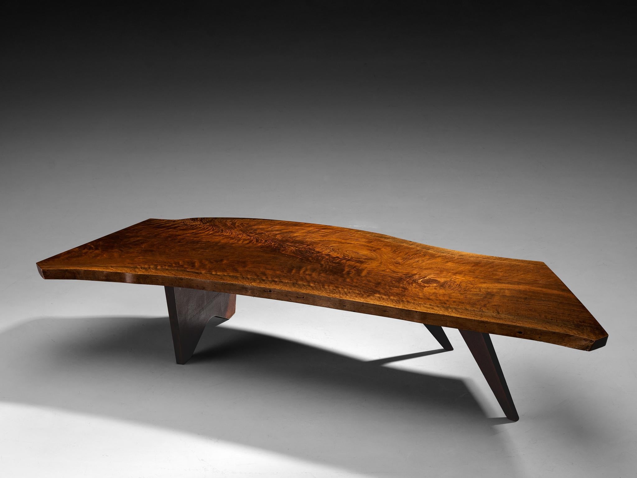 George Nakashima Free Edge 'Slab' Coffee Table in Walnut