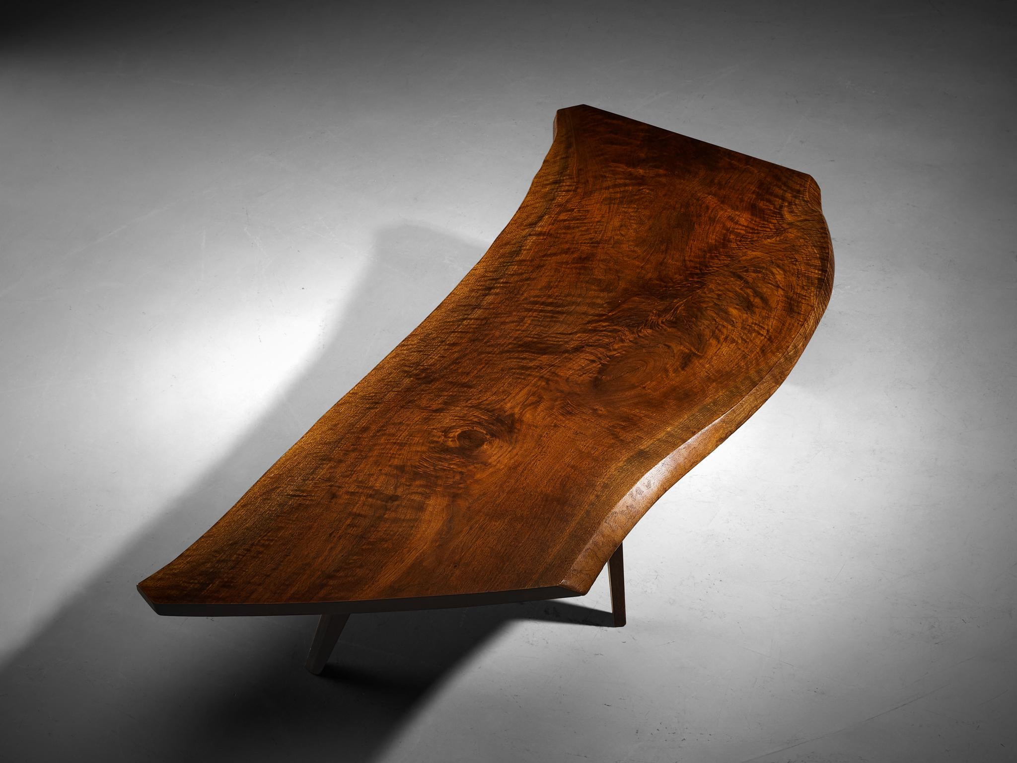 George Nakashima Free Edge 'Slab' Coffee Table in Walnut