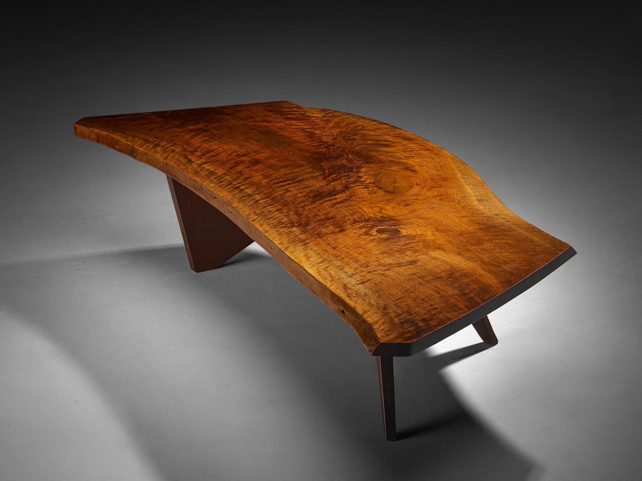 George Nakashima Free Edge 'Slab' Coffee Table in Walnut