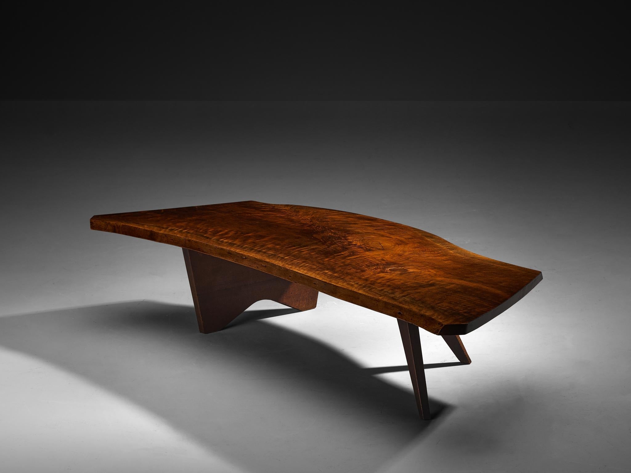 George Nakashima Free Edge 'Slab' Coffee Table in Walnut