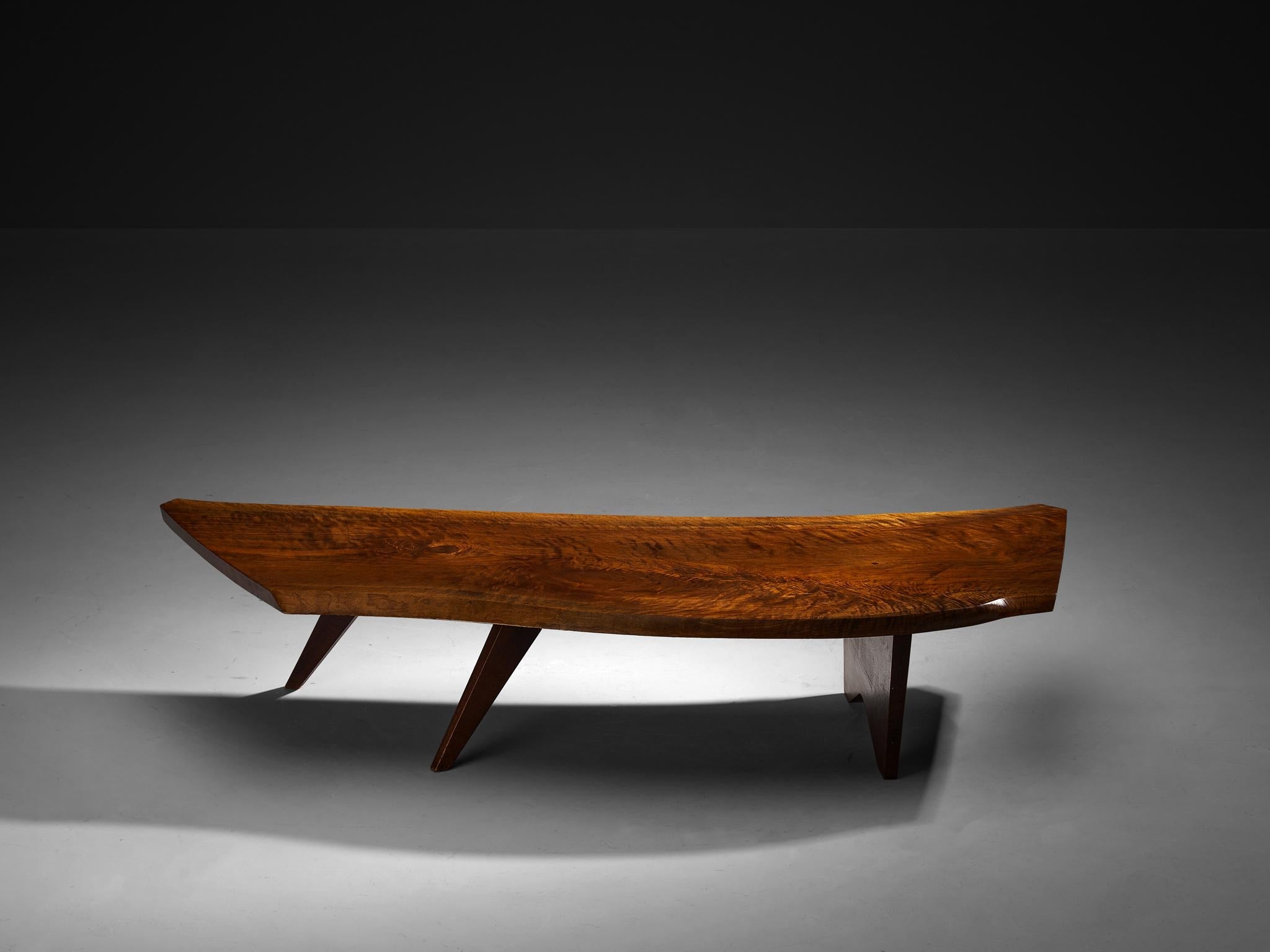 George Nakashima Free Edge 'Slab' Coffee Table in Walnut