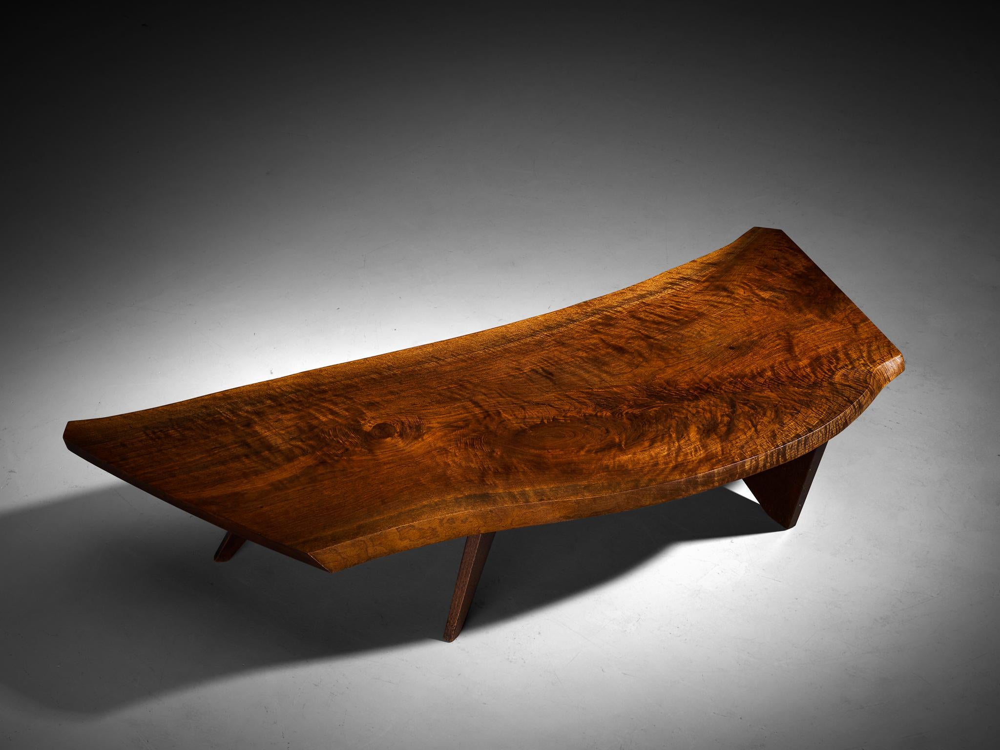 George Nakashima Free Edge 'Slab' Coffee Table in Walnut