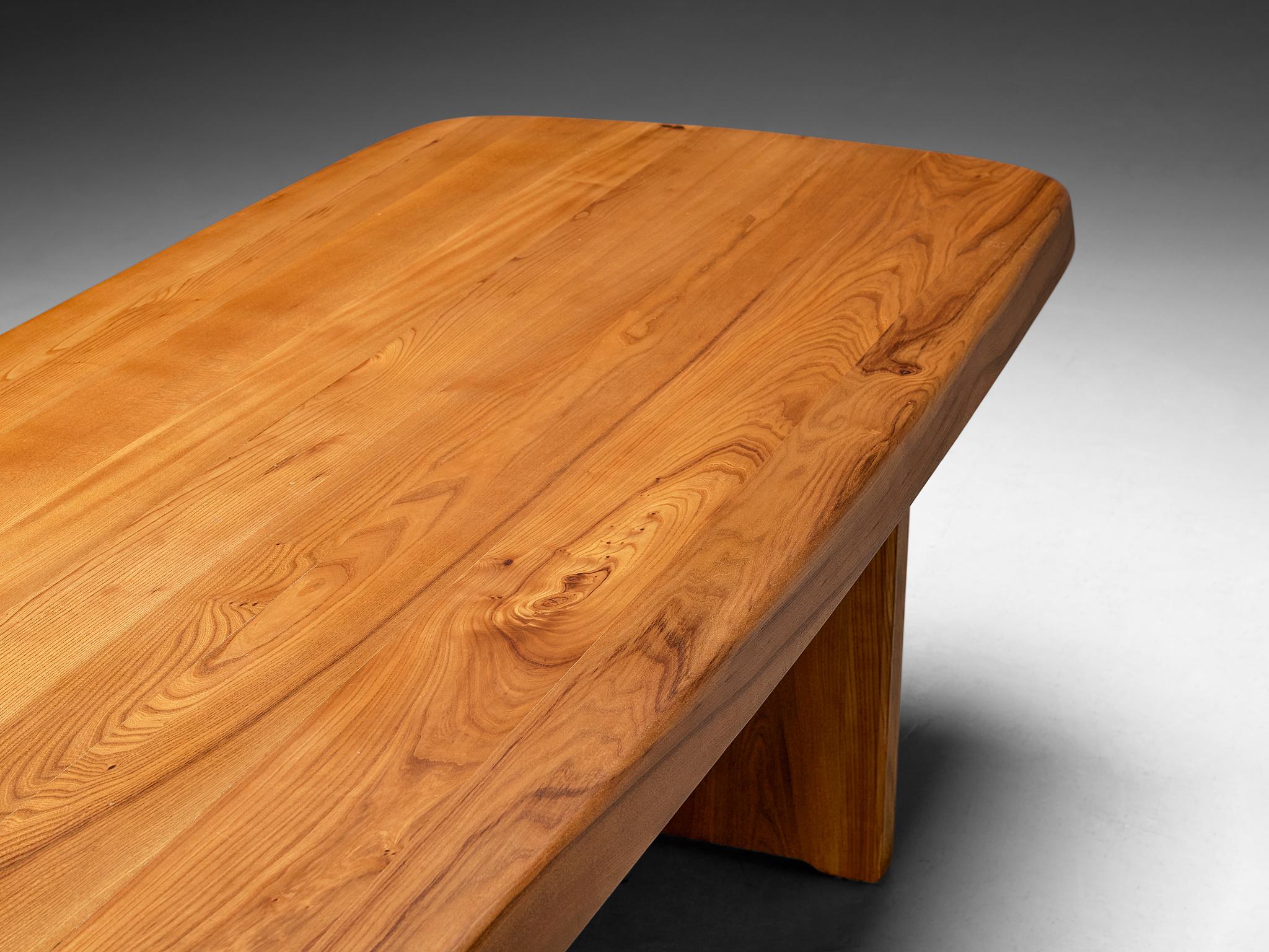 Early Pierre Chapo 'T20A' Dining Table in Solid Elm