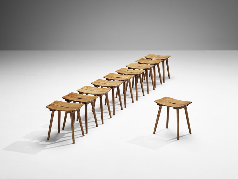 Jacob Müller for Wohnhilfe Stools in Ash