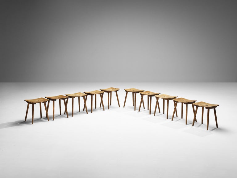 Jacob Müller for Wohnhilfe Stools in Ash