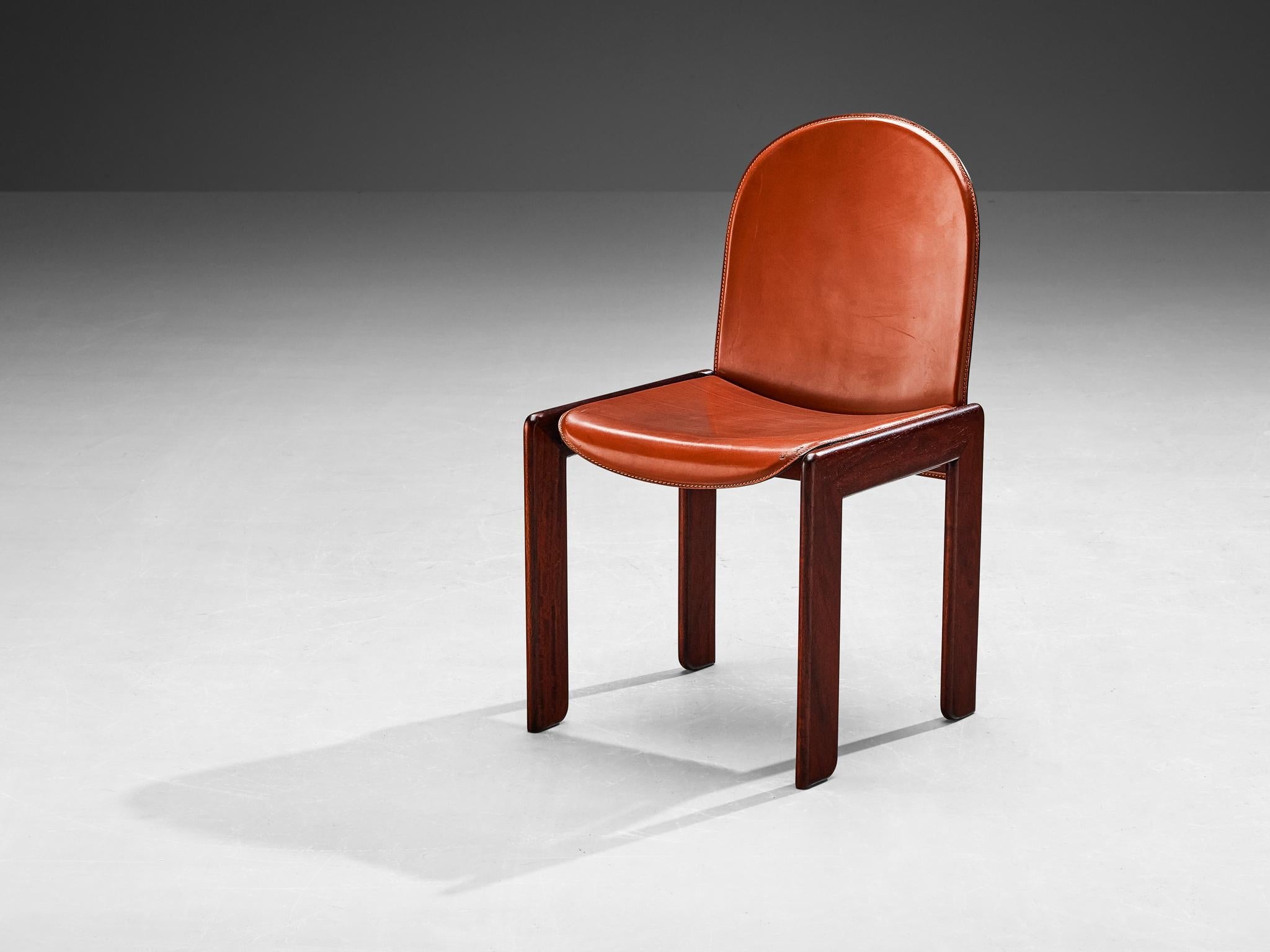 Italian Chair in Red Saddle Leather