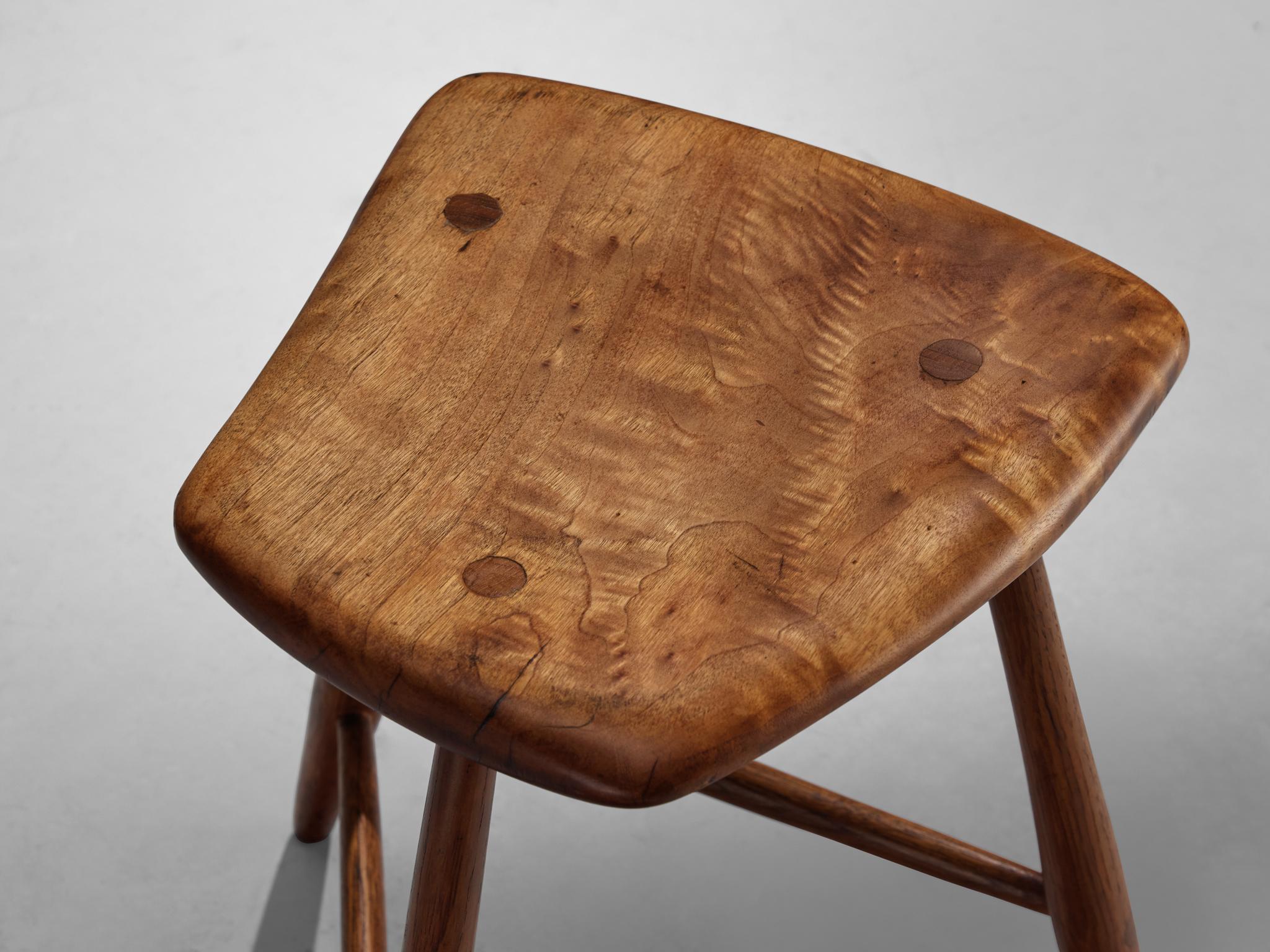 Wharton Esherick Three-Legged Stools in Cottonwood