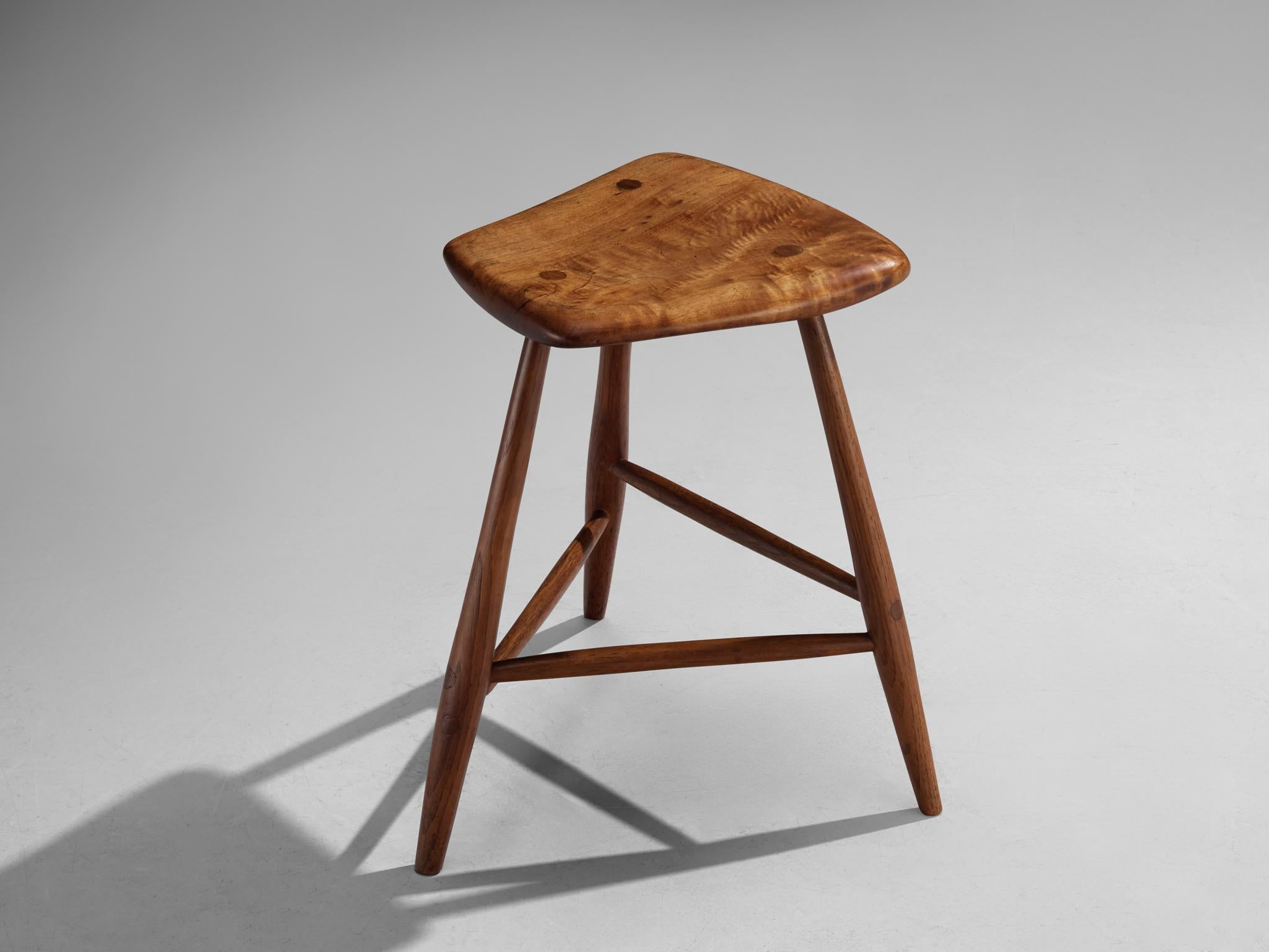 Wharton Esherick Three-Legged Stools in Cottonwood