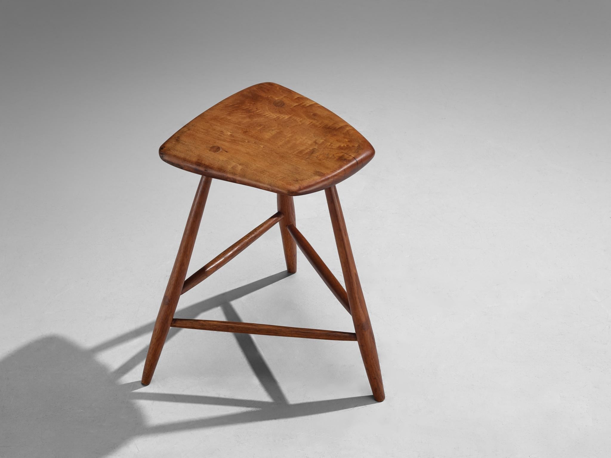 Wharton Esherick Three-Legged Stools in Cottonwood