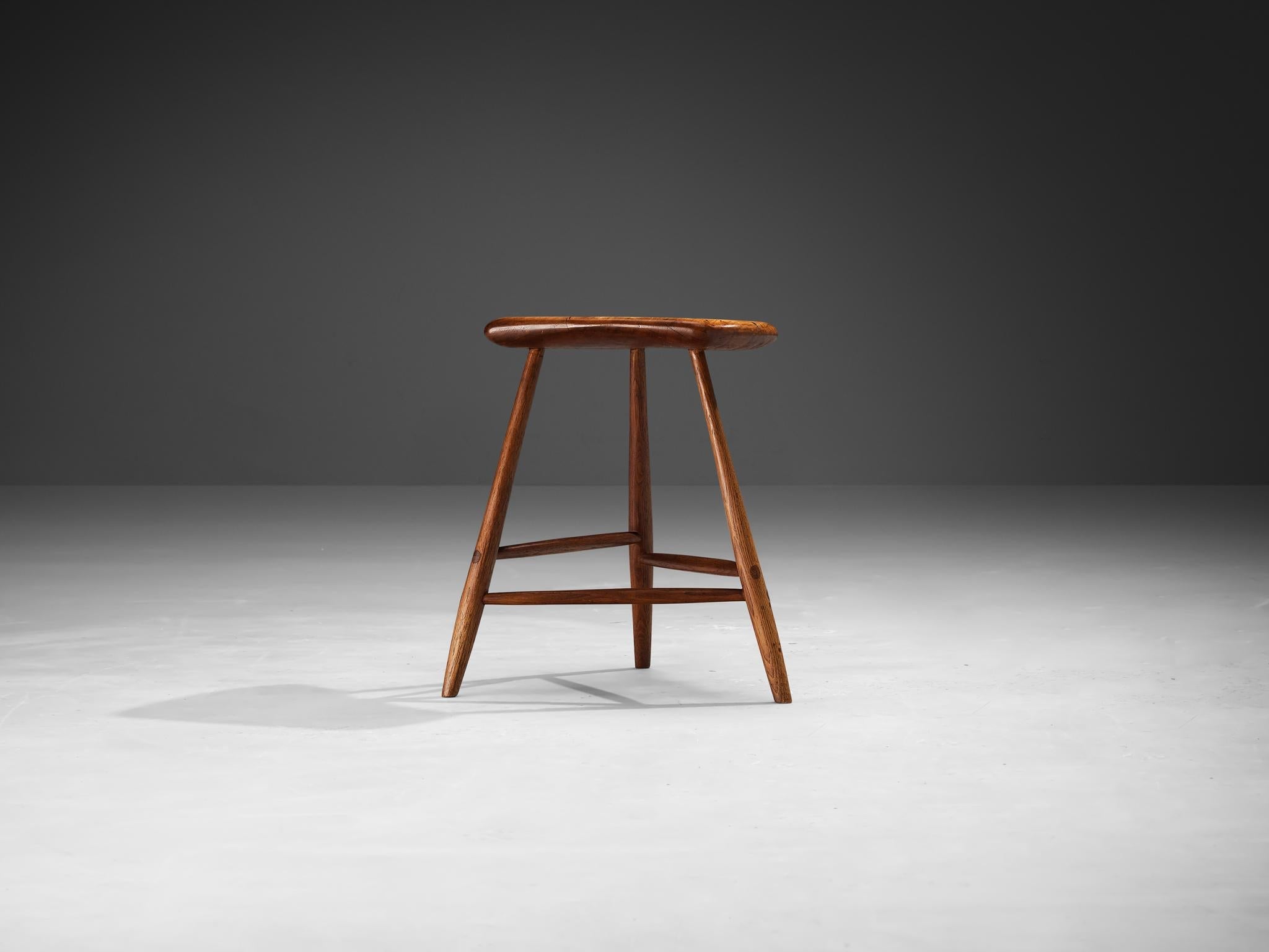 Wharton Esherick Three-Legged Stool in Cottonwood