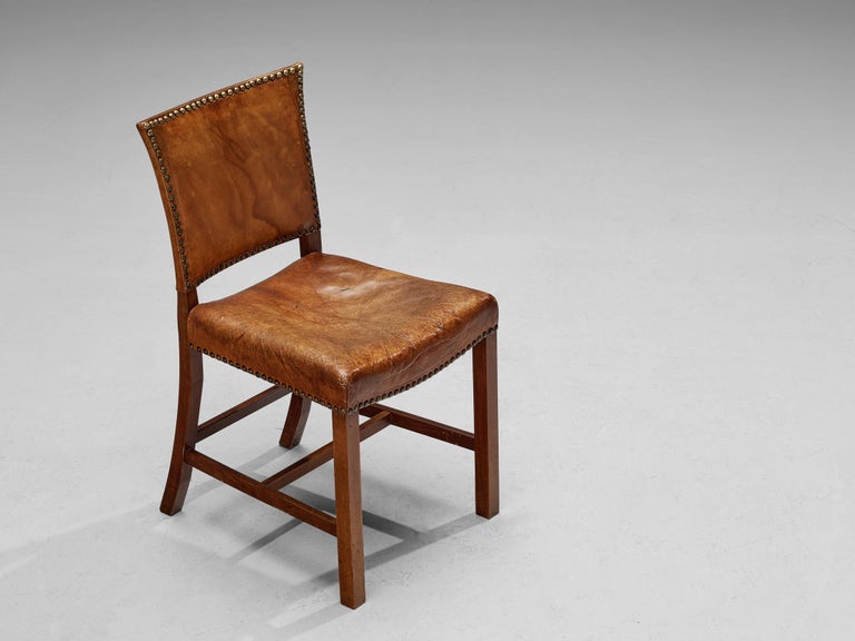 Dining Chairs in Niger Leather and Mahogany by Danish Cabinetmaker