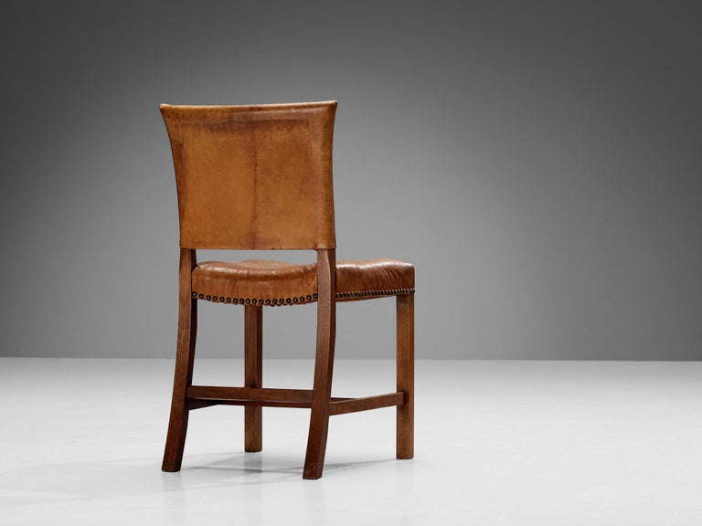 Dining Chairs in Niger Leather and Mahogany by Danish Cabinetmaker