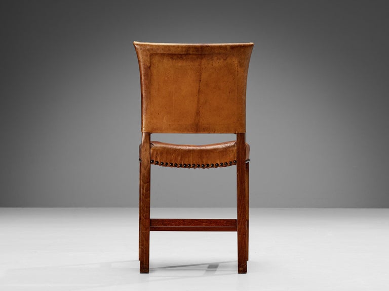 Dining Chairs in Niger Leather and Mahogany by Danish Cabinetmaker