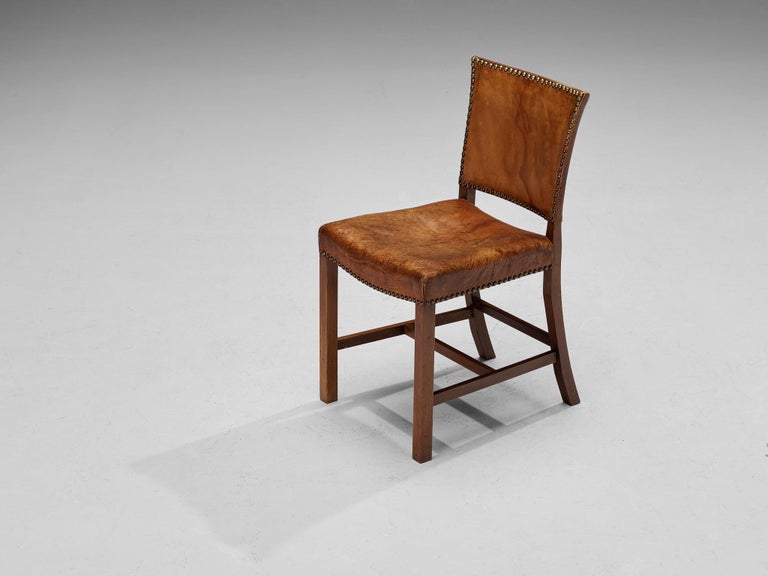 Dining Chairs in Niger Leather and Mahogany by Danish Cabinetmaker