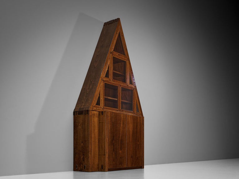 Giuseppe Rivadossi Pyramid Shaped Cabinet in Chestnut 8.2 feet