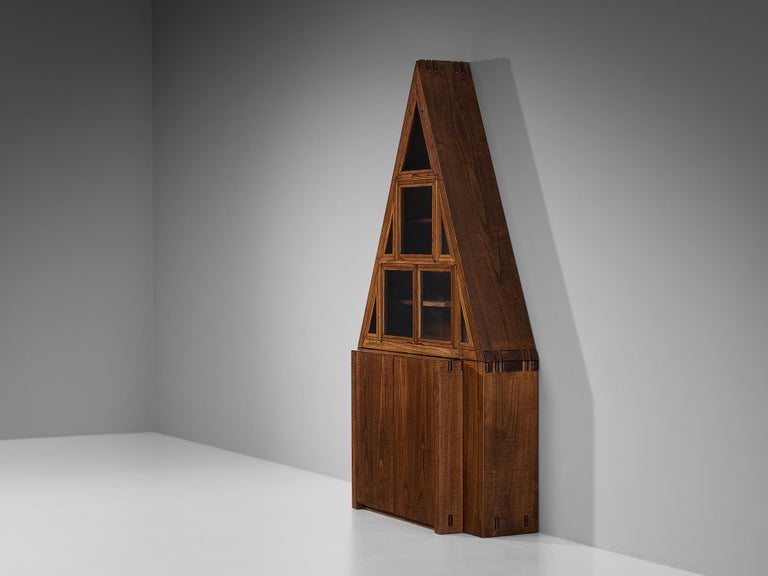 Giuseppe Rivadossi Pyramid Shaped Cabinet in Chestnut 8.2 feet