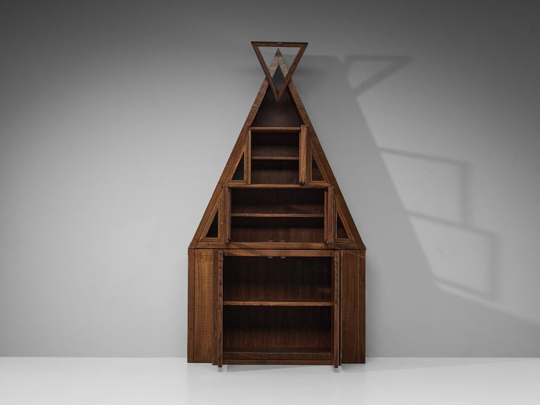 Giuseppe Rivadossi Pyramid Shaped Cabinet in Chestnut 8.2 feet