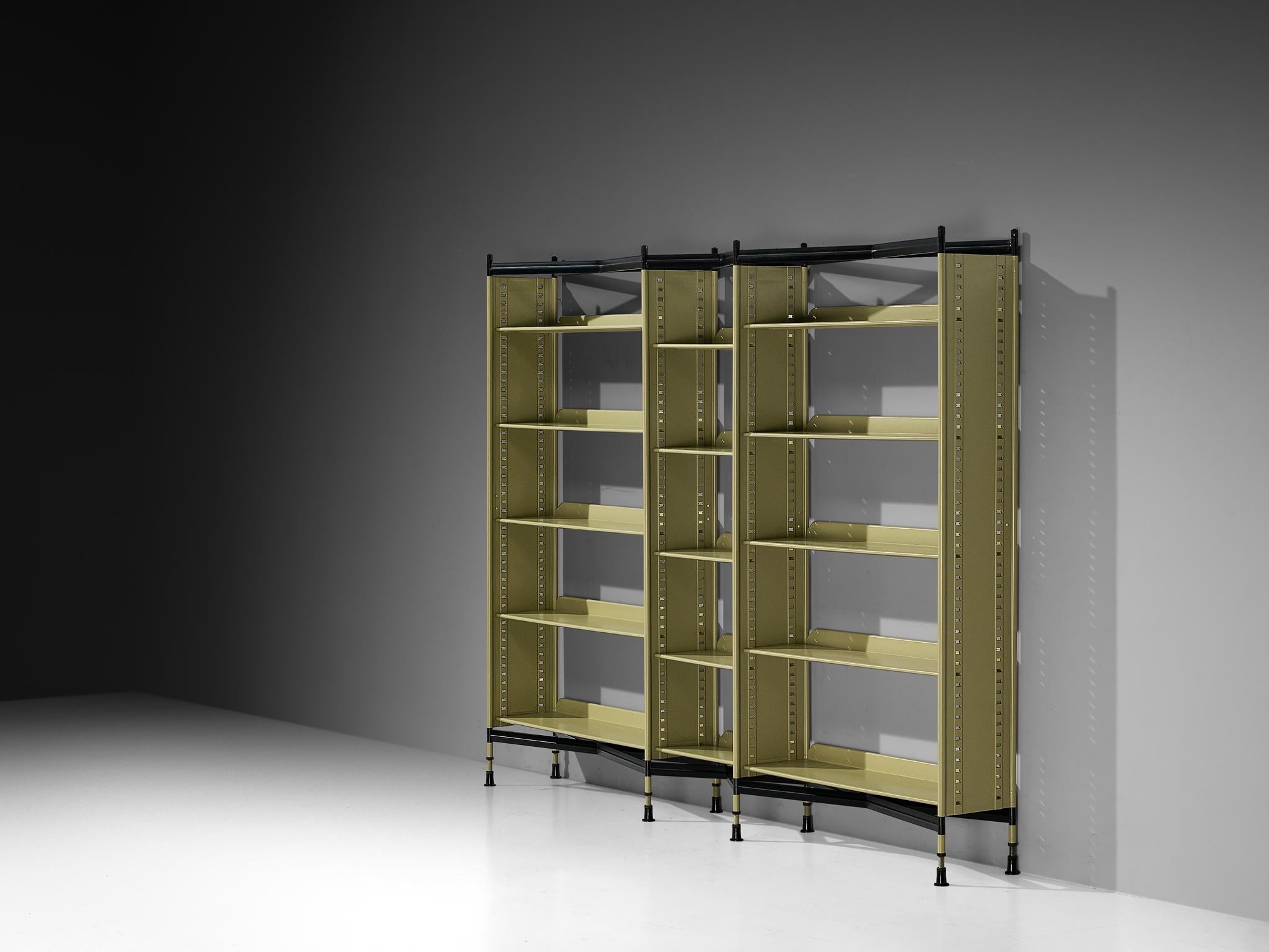 Studio BBPR for Olivetti 'Spazio' Shelving System in Green Coated Steel