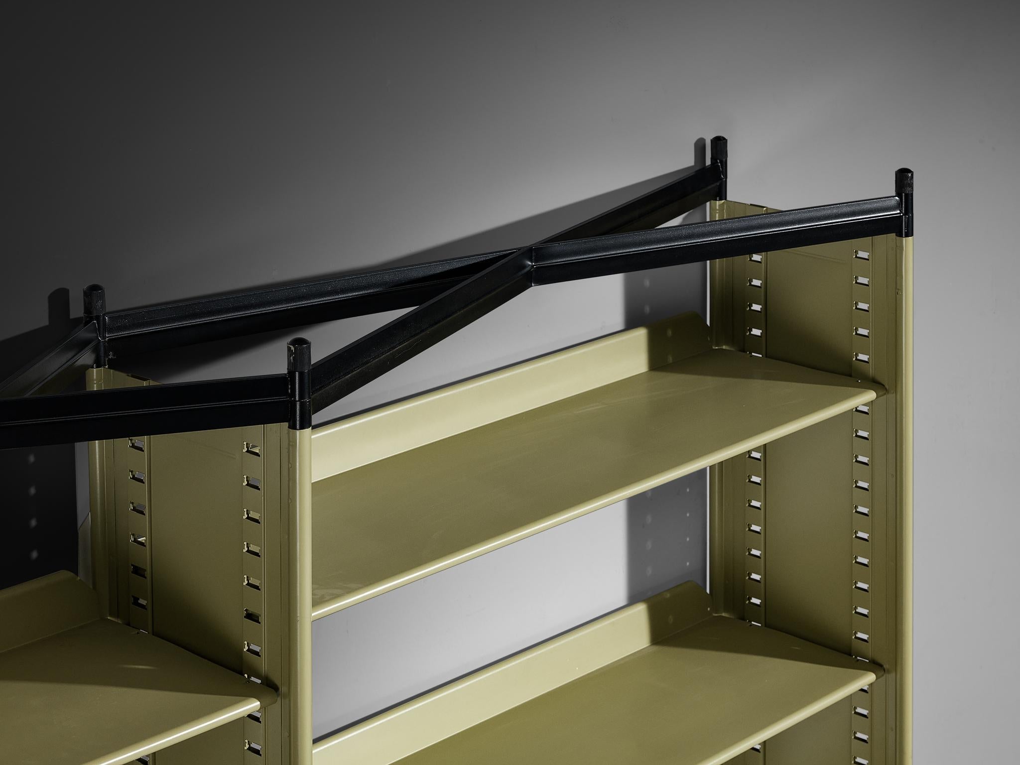 Studio BBPR for Olivetti 'Spazio' Shelving System in Green Coated Steel