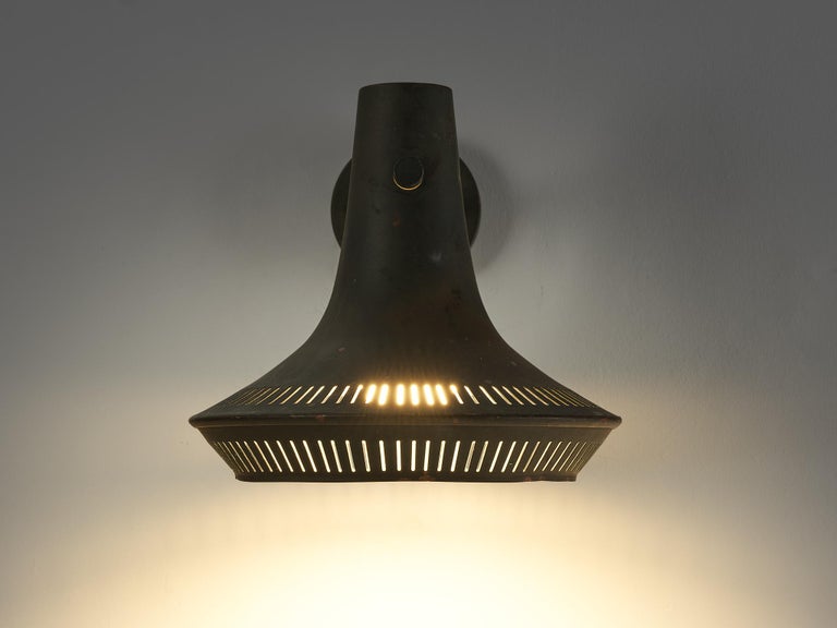 Scandinavian Wall Light in Patinated Copper