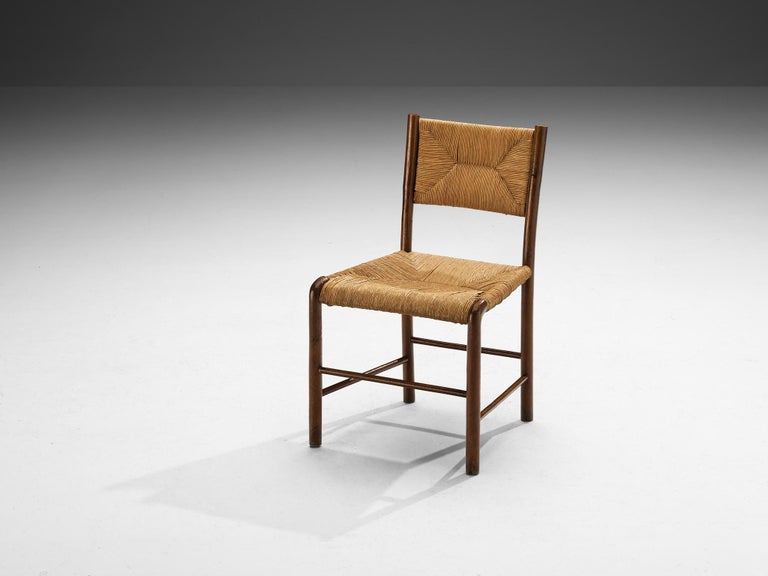 Emanuele Rambaldi for Chiappe Dining Chair in Wood and Woven Straw