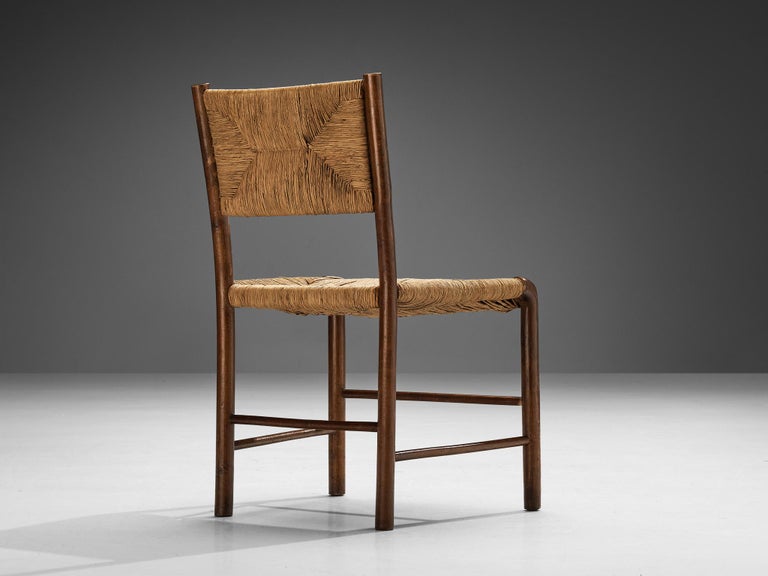 Emanuele Rambaldi for Chiappe Dining Chair in Wood and Woven Straw