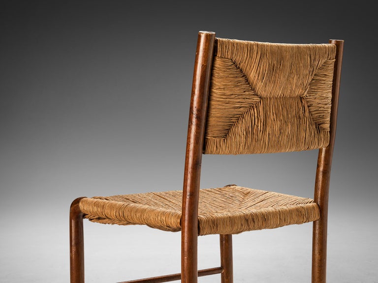 Emanuele Rambaldi for Chiappe Dining Chair in Wood and Woven Straw