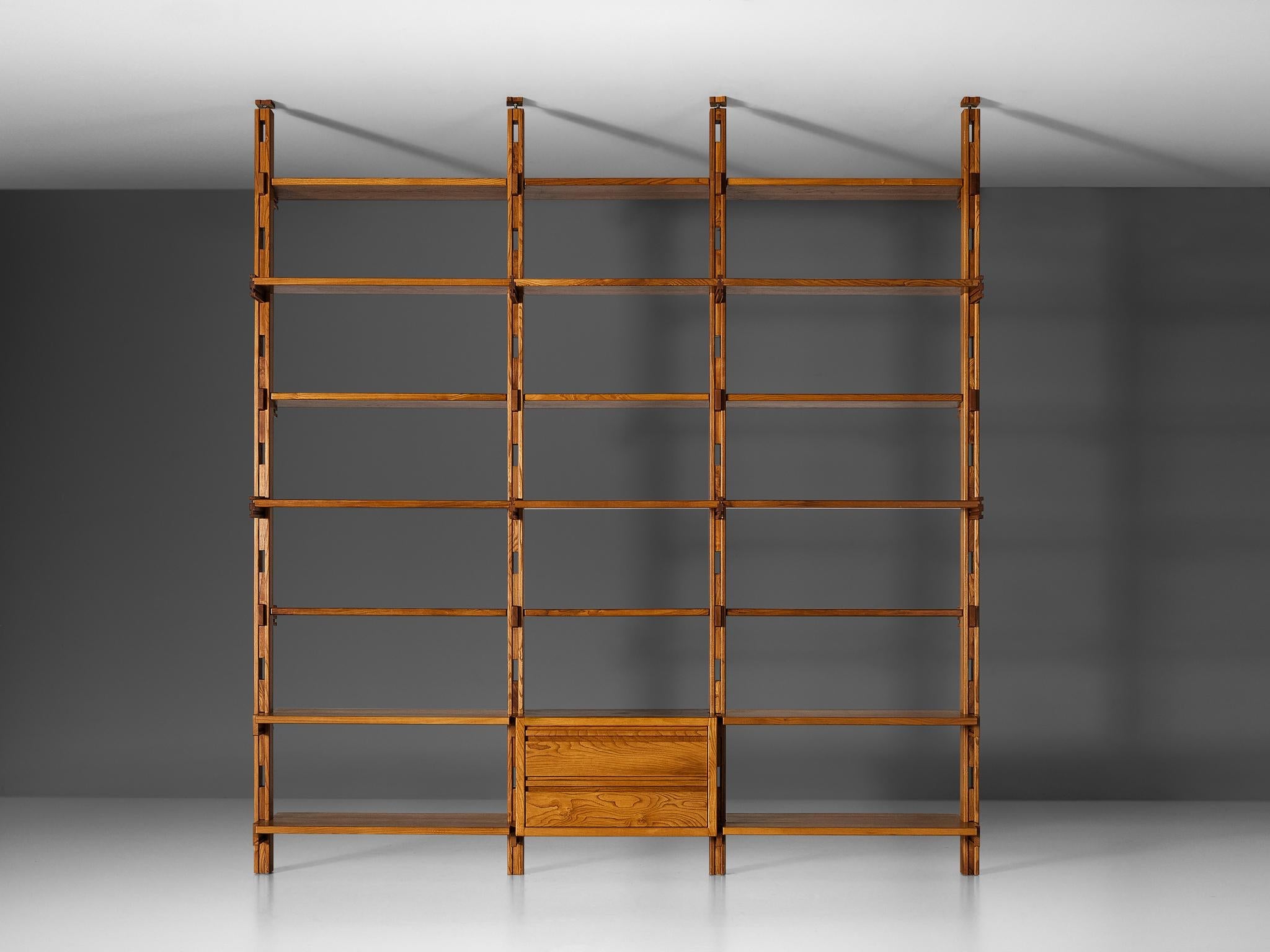 Galerie L'Orme Modular Wall Unit in Solid Elm