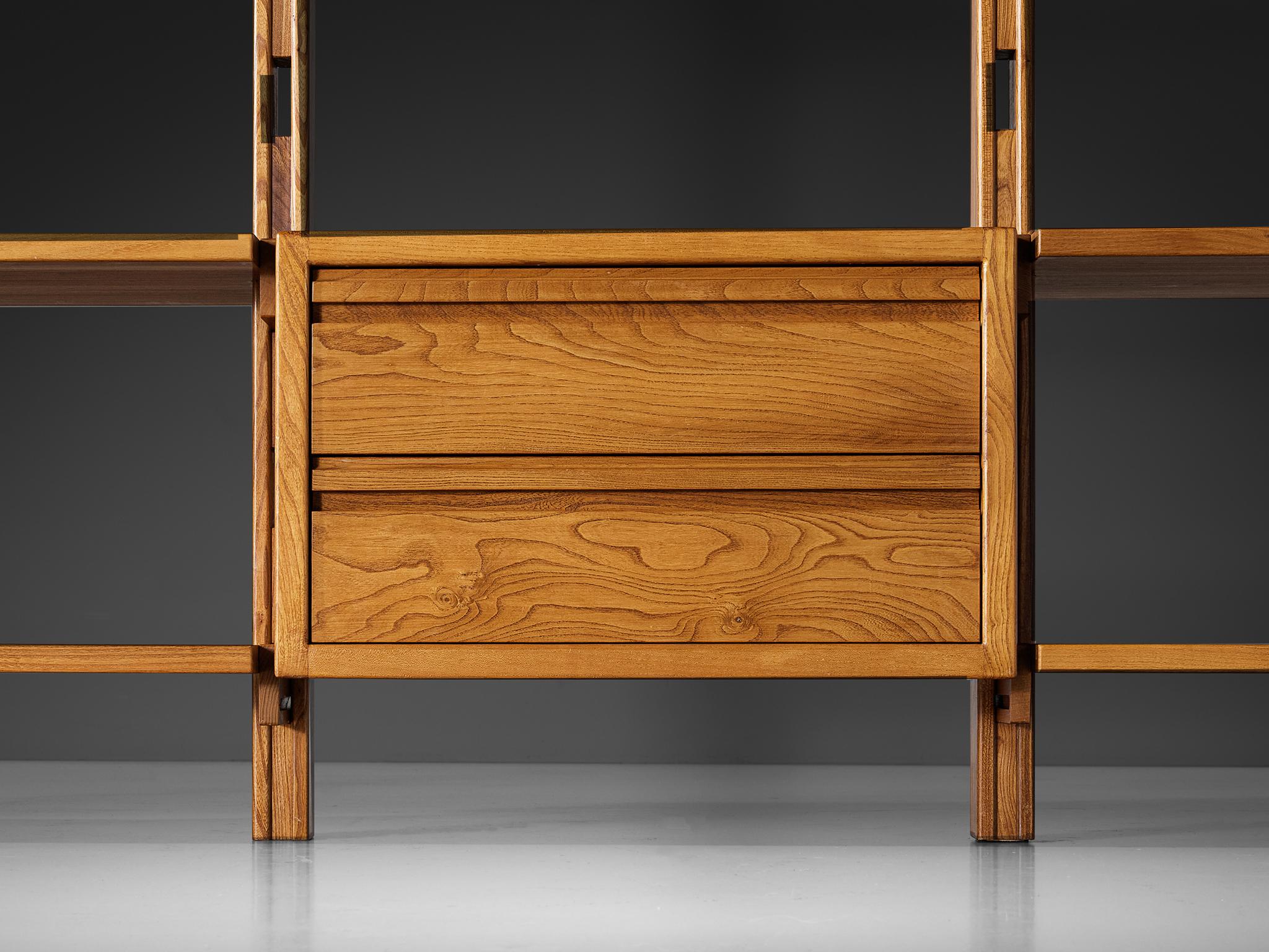 Galerie L'Orme Modular Wall Unit in Solid Elm