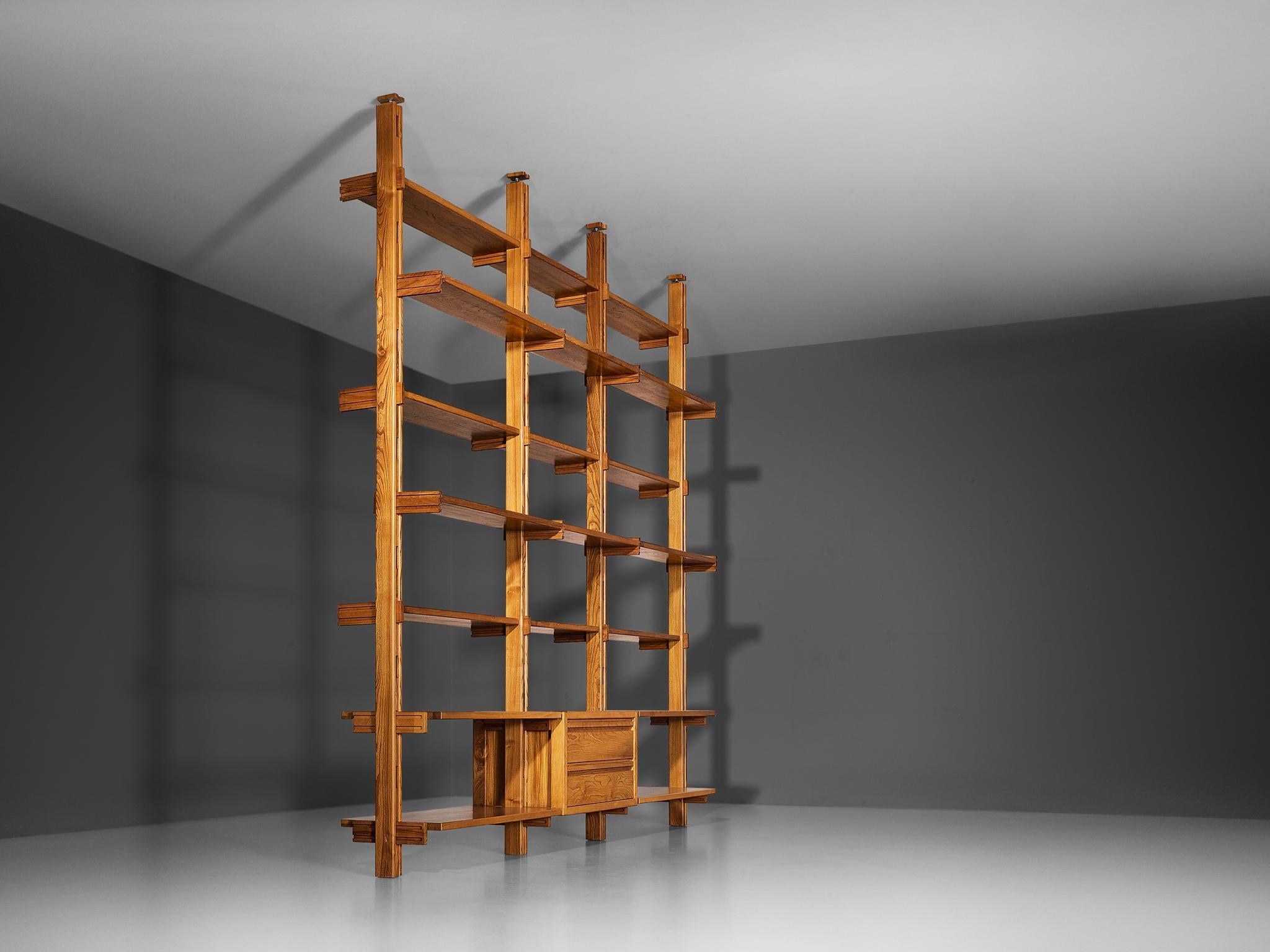 Galerie L'Orme Modular Wall Unit in Solid Elm