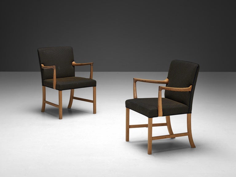 Rare Ole Wanscher for A.J. Iversen Set of Six Dining Chairs in Oak