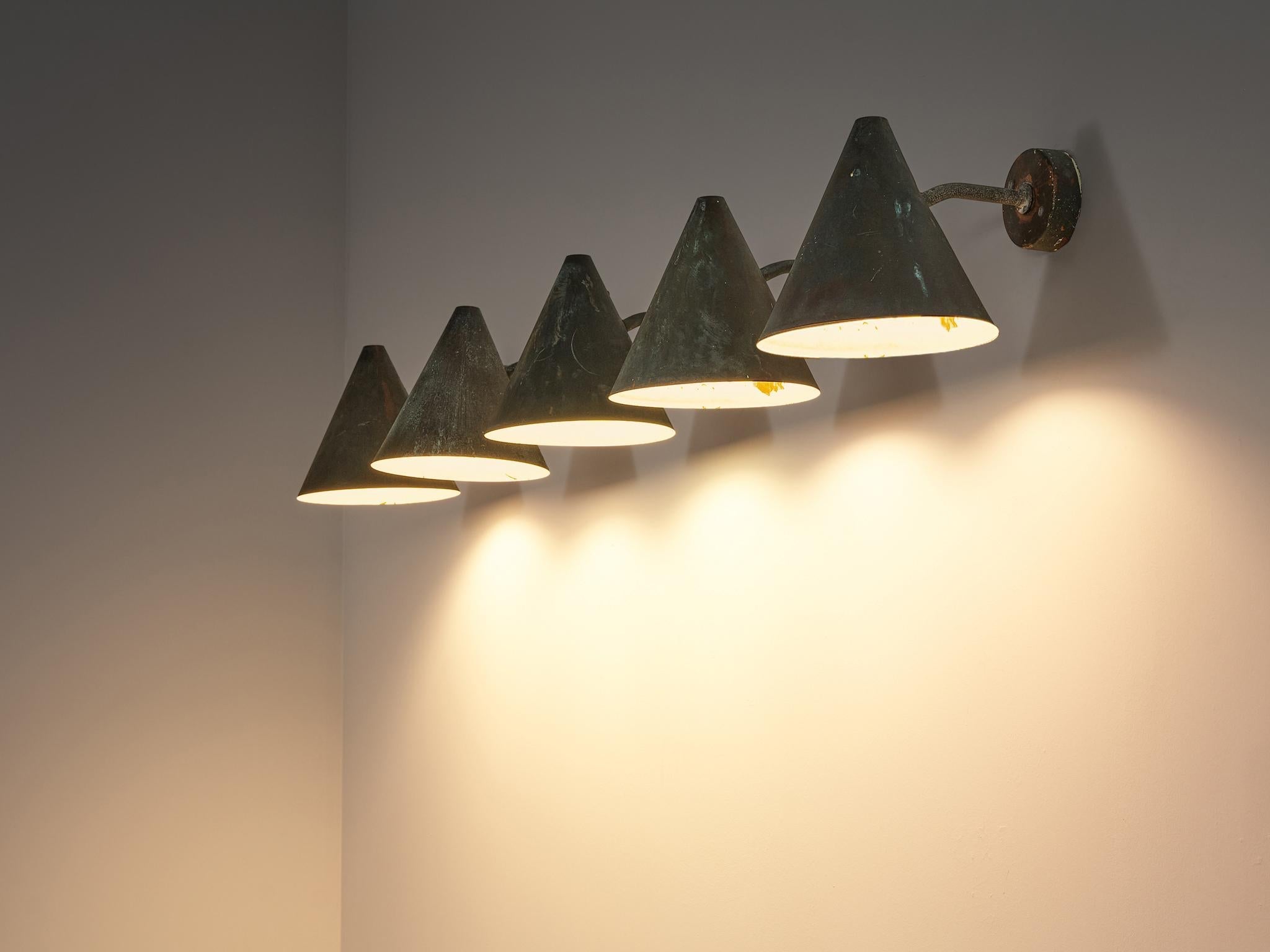 Hans-Agne Jakobsson 'Tratten' Wall Lights in Patinated Copper