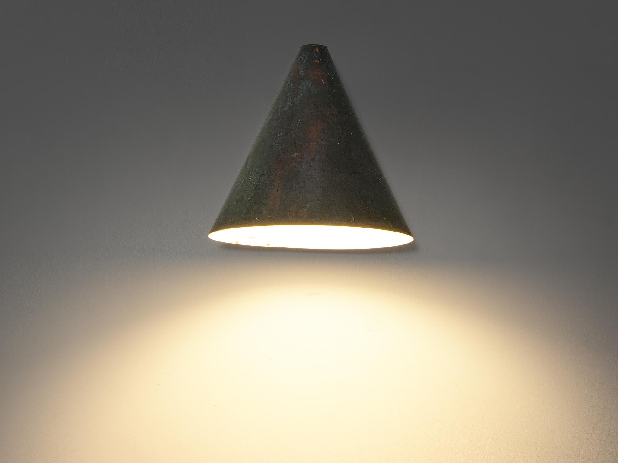 Hans-Agne Jakobsson 'Tratten' Wall Light in Patinated Copper