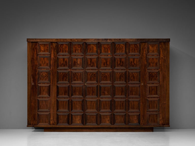 Large Italian Art Deco Wardrobe or Sideboard in Walnut 1940s