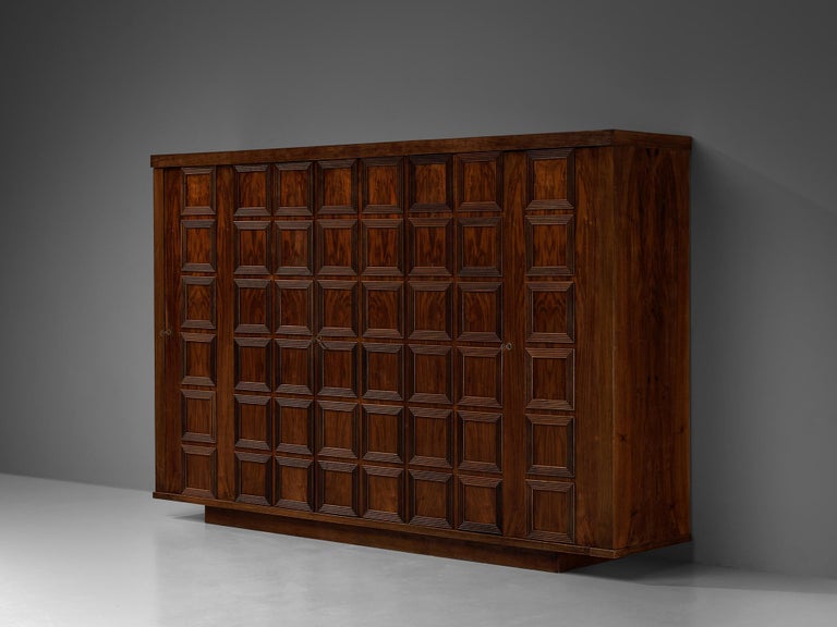 Large Italian Art Deco Wardrobe or Sideboard in Walnut 1940s