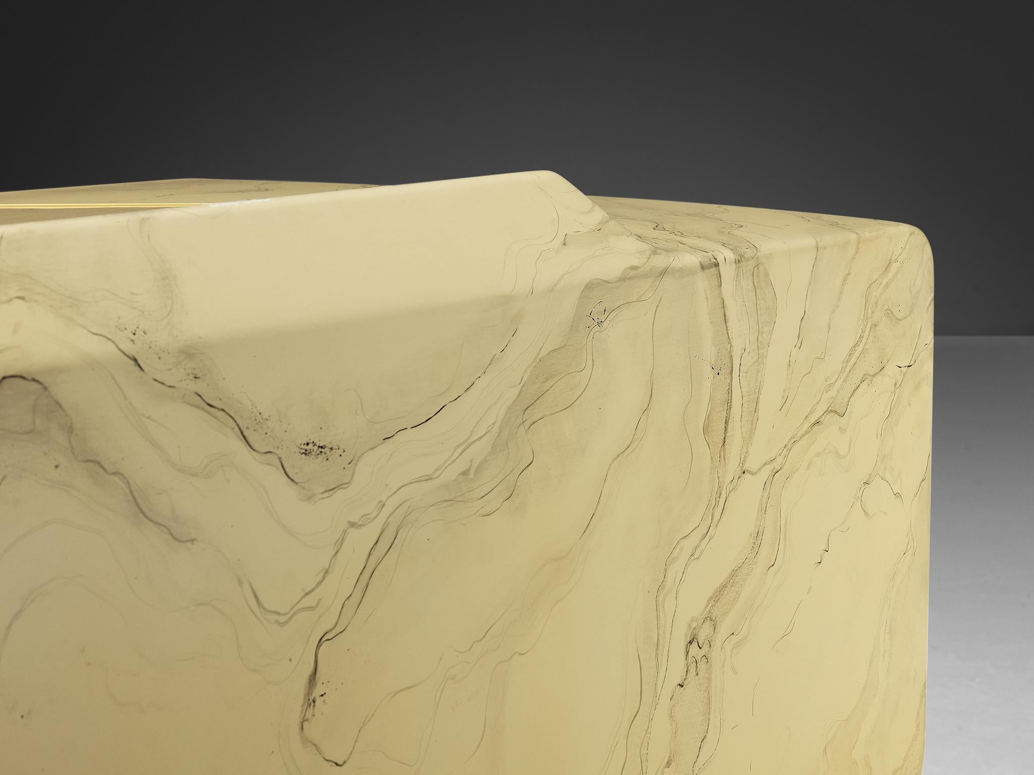 Ernest Igl for Wilhelm Werndl Directors Desk in Marble Look Fiberglass