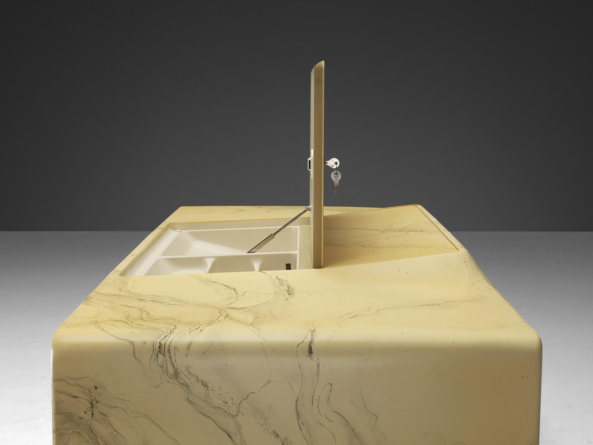 Ernest Igl for Wilhelm Werndl Directors Desk in Marble Look Fiberglass