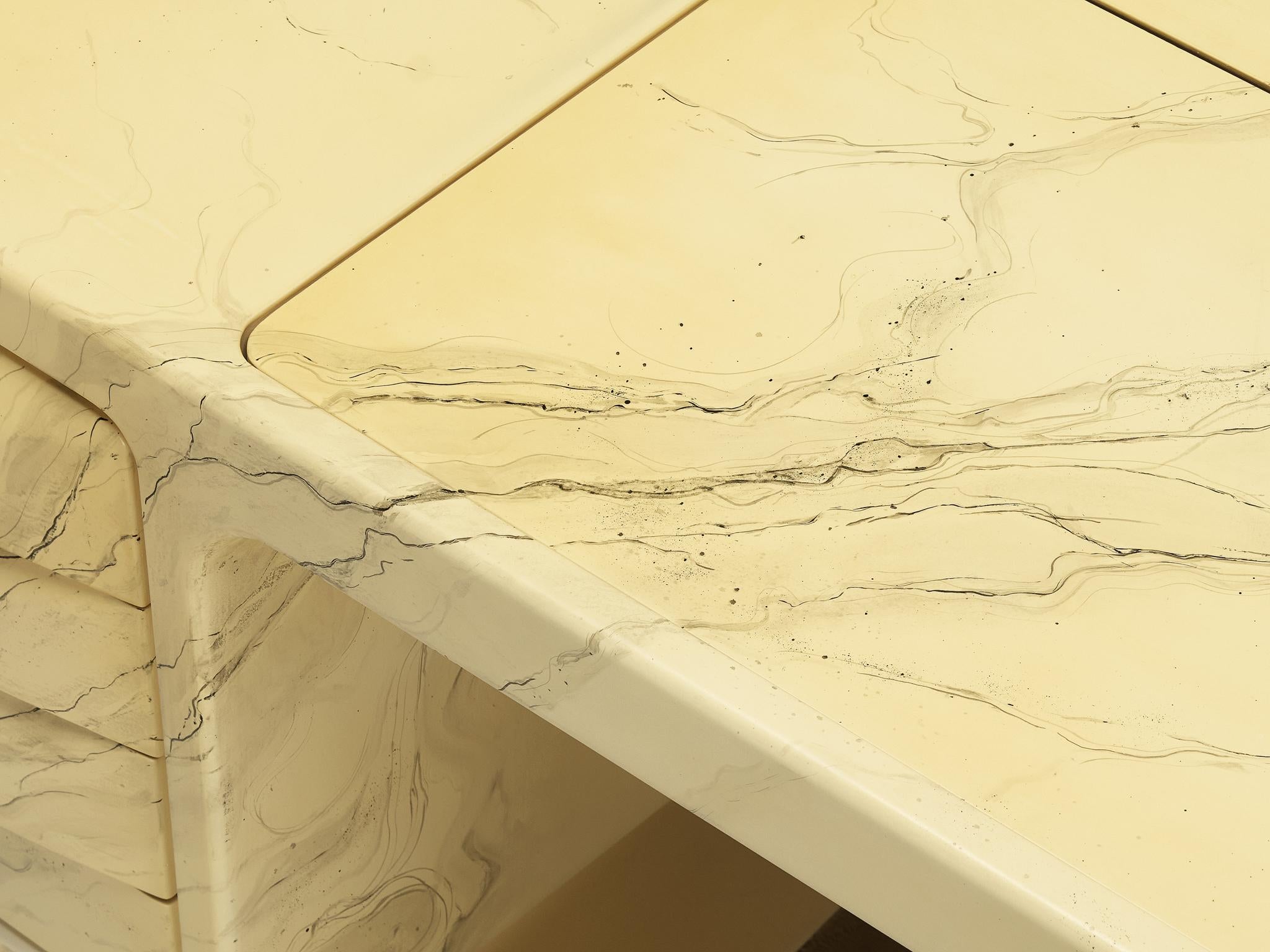 Ernest Igl for Wilhelm Werndl Directors Desk in Marble Look Fiberglass