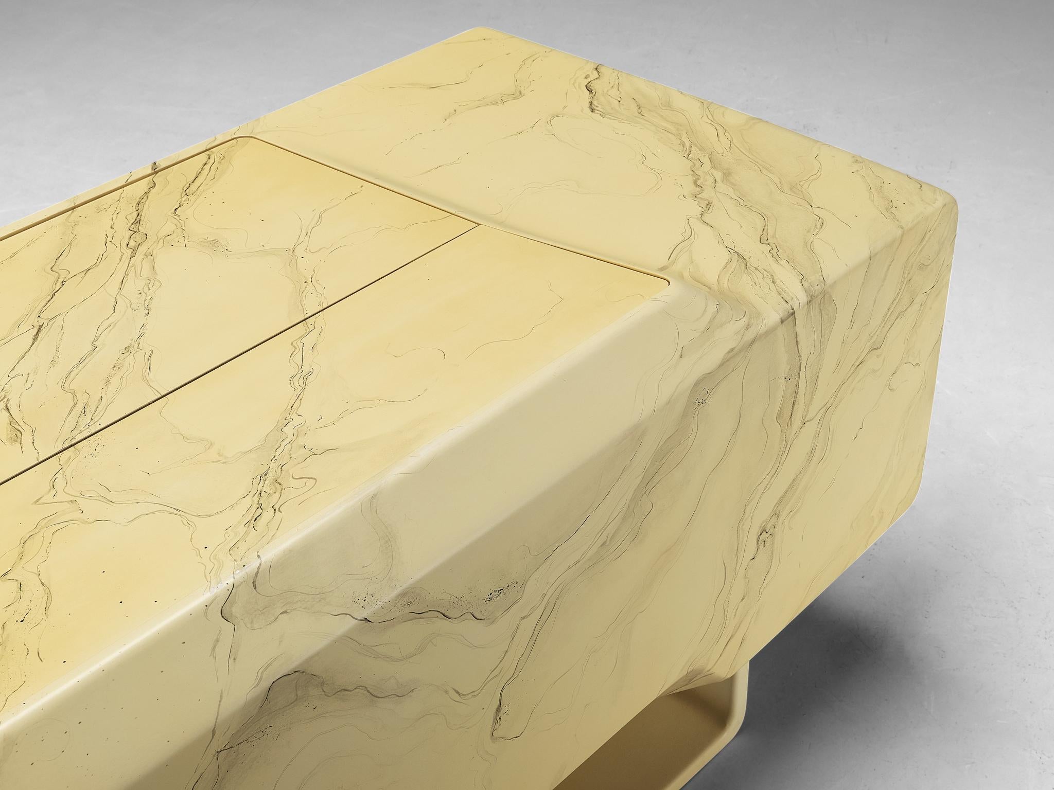 Ernest Igl for Wilhelm Werndl Directors Desk in Marble Look Fiberglass