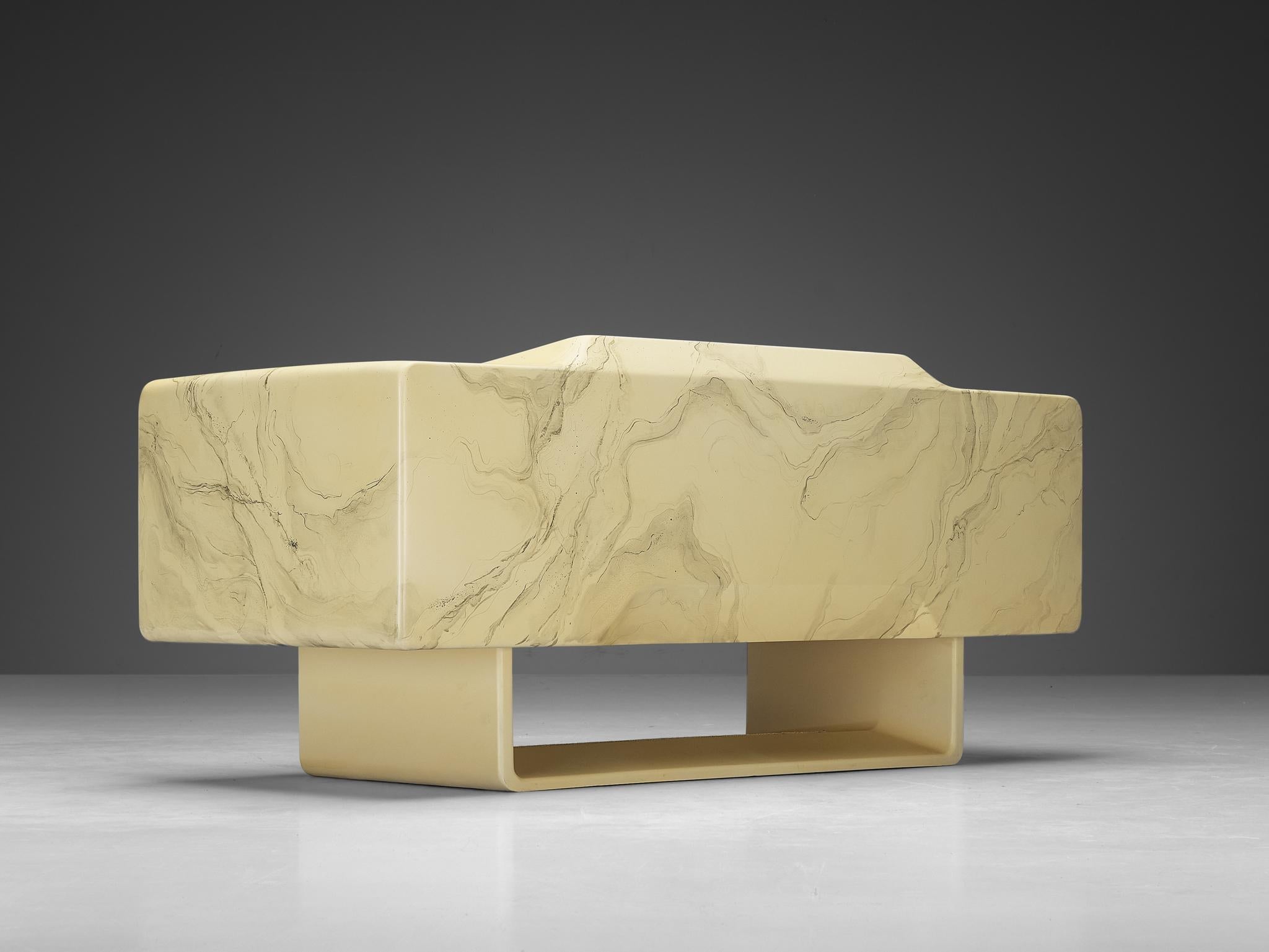 Ernest Igl for Wilhelm Werndl Directors Desk in Marble Look Fiberglass