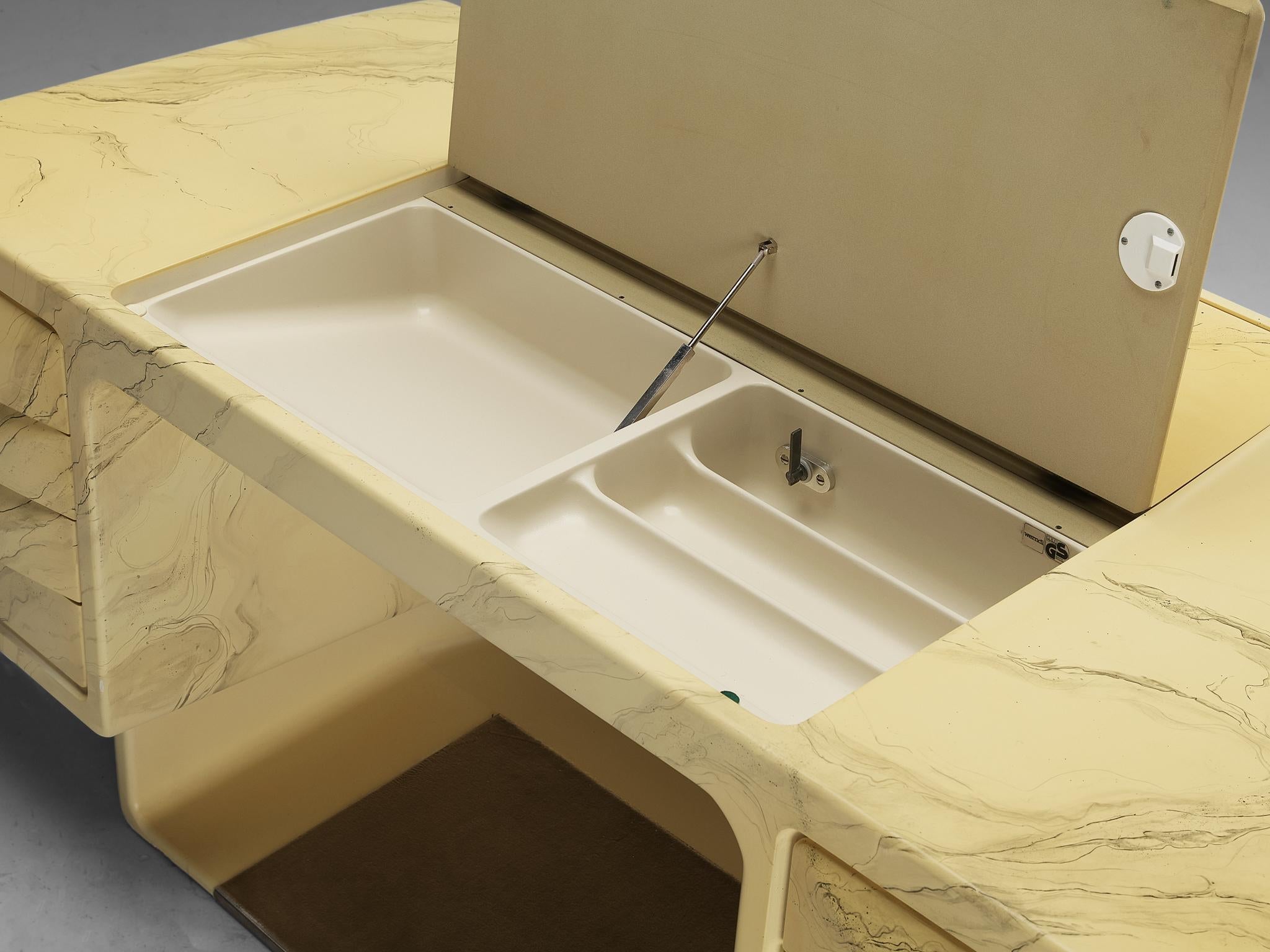 Ernest Igl for Wilhelm Werndl Directors Desk in Marble Look Fiberglass