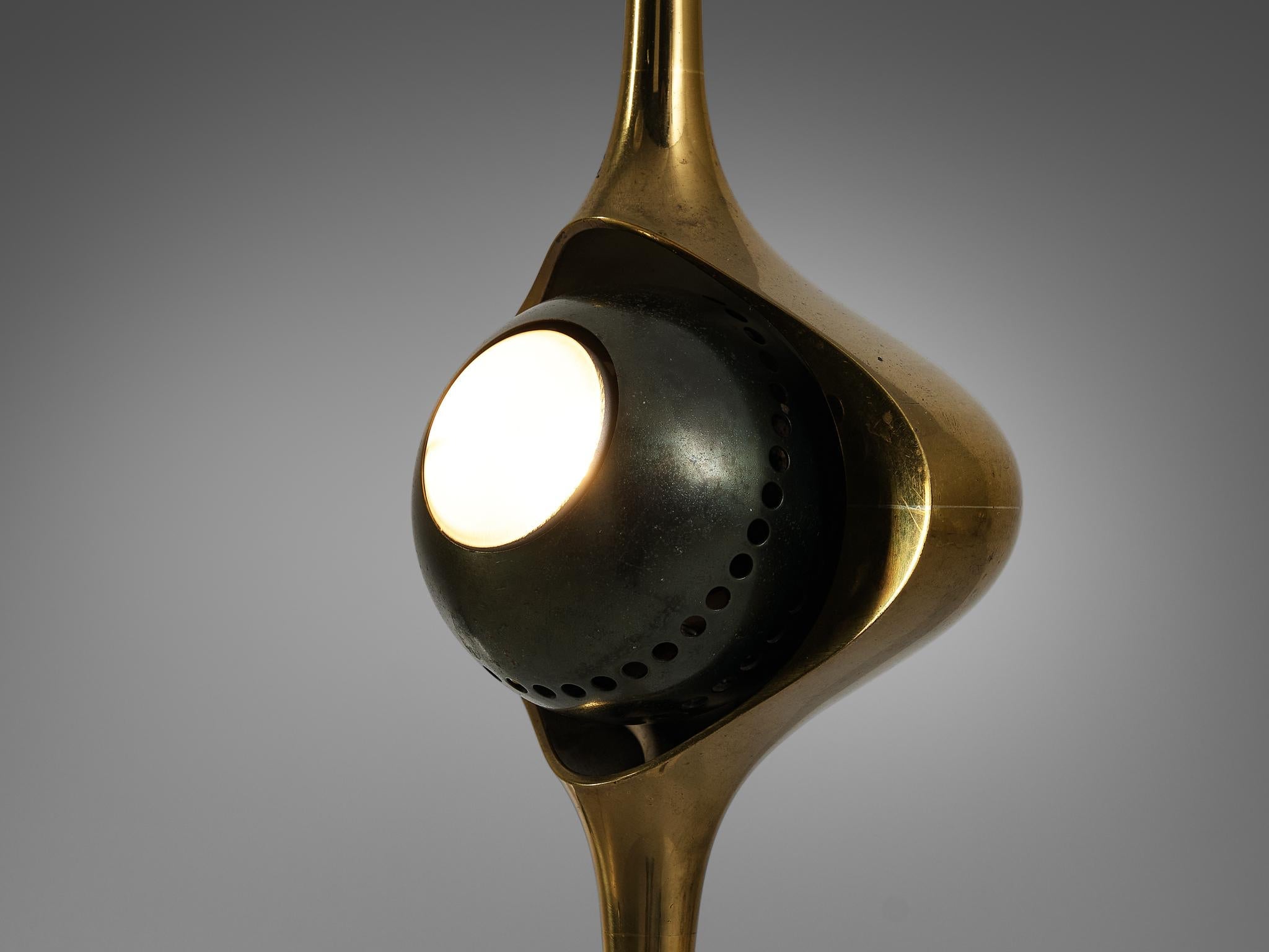 Angelo Lelii for Arredoluce ‘Cobra’ Table Lamp in Brass